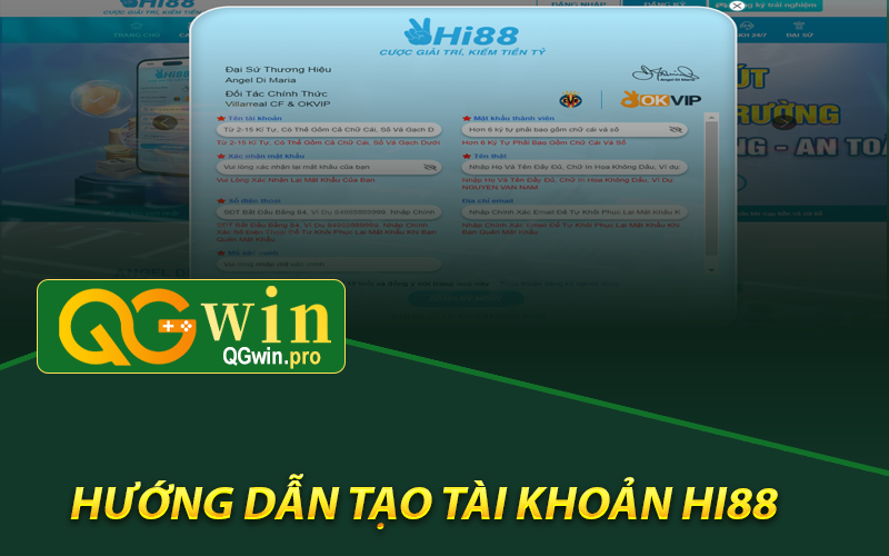 Hướng dẫn tạo tài khoản mới tại nhà cái Hi88